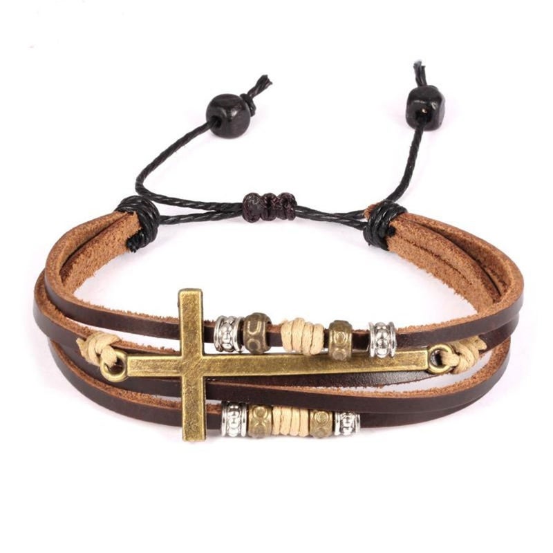 Feraco Religious Cross Wrap Bracelets Women Leather Christian Jewelry For Confirmation Gifts, Adjustable - Image 1